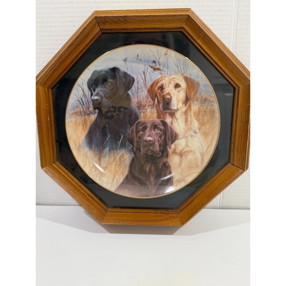Jim Killen Great Hunting Dogs II 3 Labs Framed Plate Wild Wings 2000 #2197